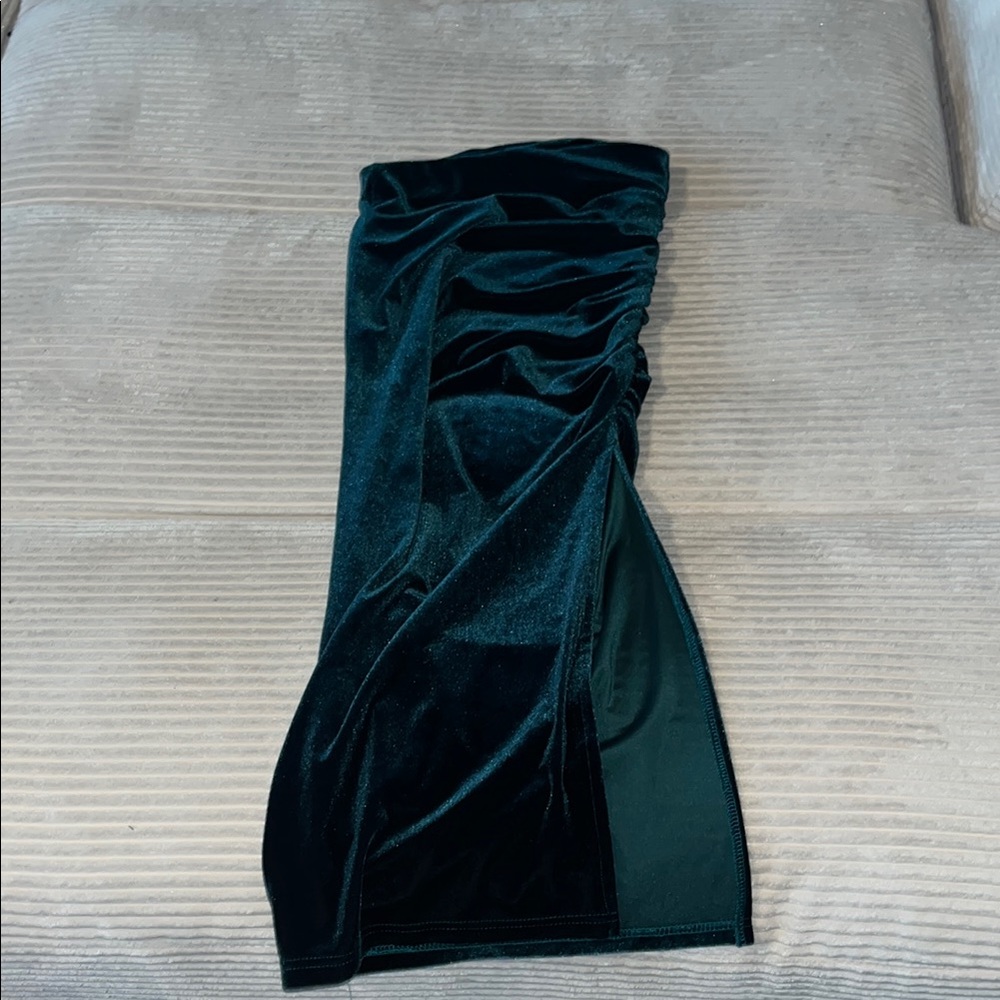 SHEIN Velvet Skirt in Deep Teal